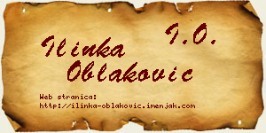 Ilinka Oblaković vizit kartica